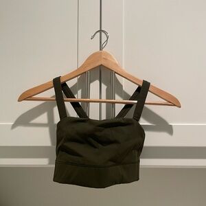 Everlane The Perform Crop Top in Dark Forest